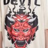 Devil : Beige Oversized Tshirt - Image 2