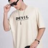 Devil : Beige Oversized Tshirt - Image 5