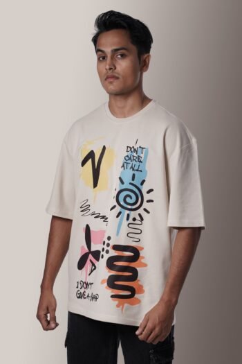 Iswank Don't Care Graffiti Oversized T-Shirt