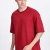 Solid Oversized Red T-shirt - Image 3