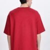 Solid Oversized Red T-shirt - Image 5