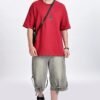 Solid Oversized Red T-shirt - Image 7