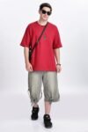 Solid Oversized Red T-shirt