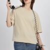 Girl's Solid Oversized : Beige - Image 6