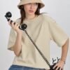 Girl's Solid Oversized : Beige - Image 7
