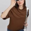 Girl's Solid Oversized : Brown - Image 7