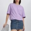 Girl's Solid Oversized : Lavender - Image 7