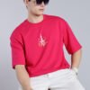 AWAKENED Oversized Graphic T-shirt - Hot Pink - Image 5