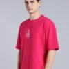 AWAKENED Oversized Graphic T-shirt - Hot Pink - Image 2
