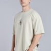 AWAKENED Oversized Graphic T-shirt – Beige - Image 2