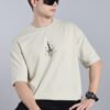 AWAKENED Oversized Graphic T-shirt – Beige - Image 5