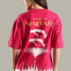 AWAKENED Oversized Graphic T-shirt – Hot Pink - Image 2