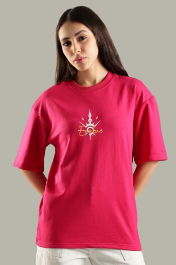AWAKENED Oversized Graphic T-shirt – Hot Pink